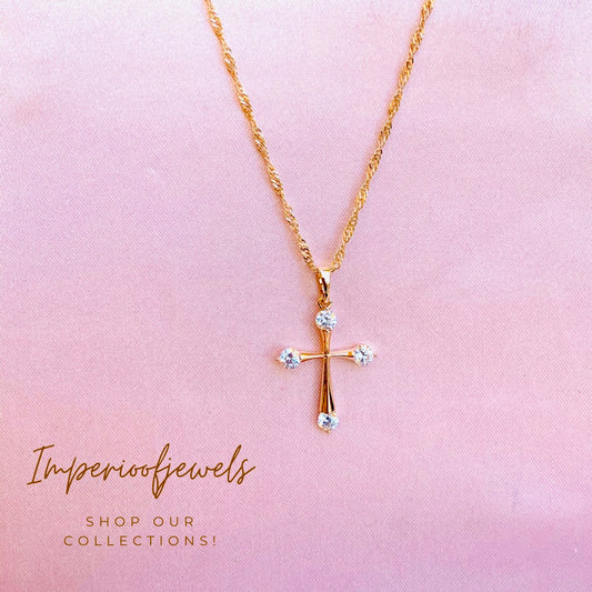 Cross necklace,bracelets,rings,earrings,accessories ,gold, #0017GC-17