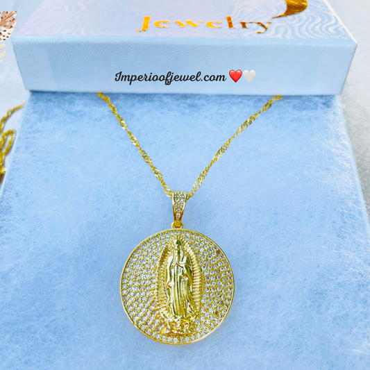 Virgin mary necklace,gold plated,jewelry,gold,necklaces,rings, #0057GPN-57 .