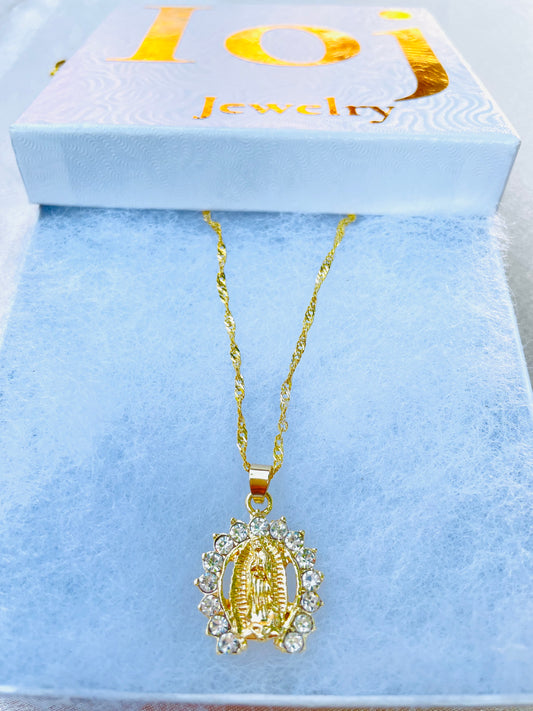 Virgin mary necklaces,gold plated,gold,necklaces,jewelry,#20056GPN-56