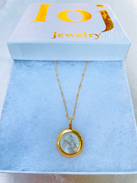 Virgin Mary necklace,gold plated,gold,charms, #0061GPN-61